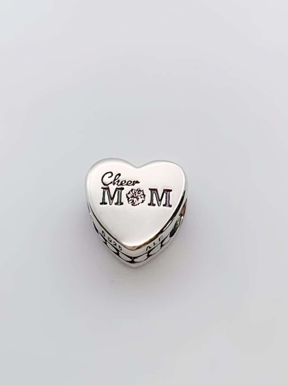 Engravable Cheer Mom Heart Charm